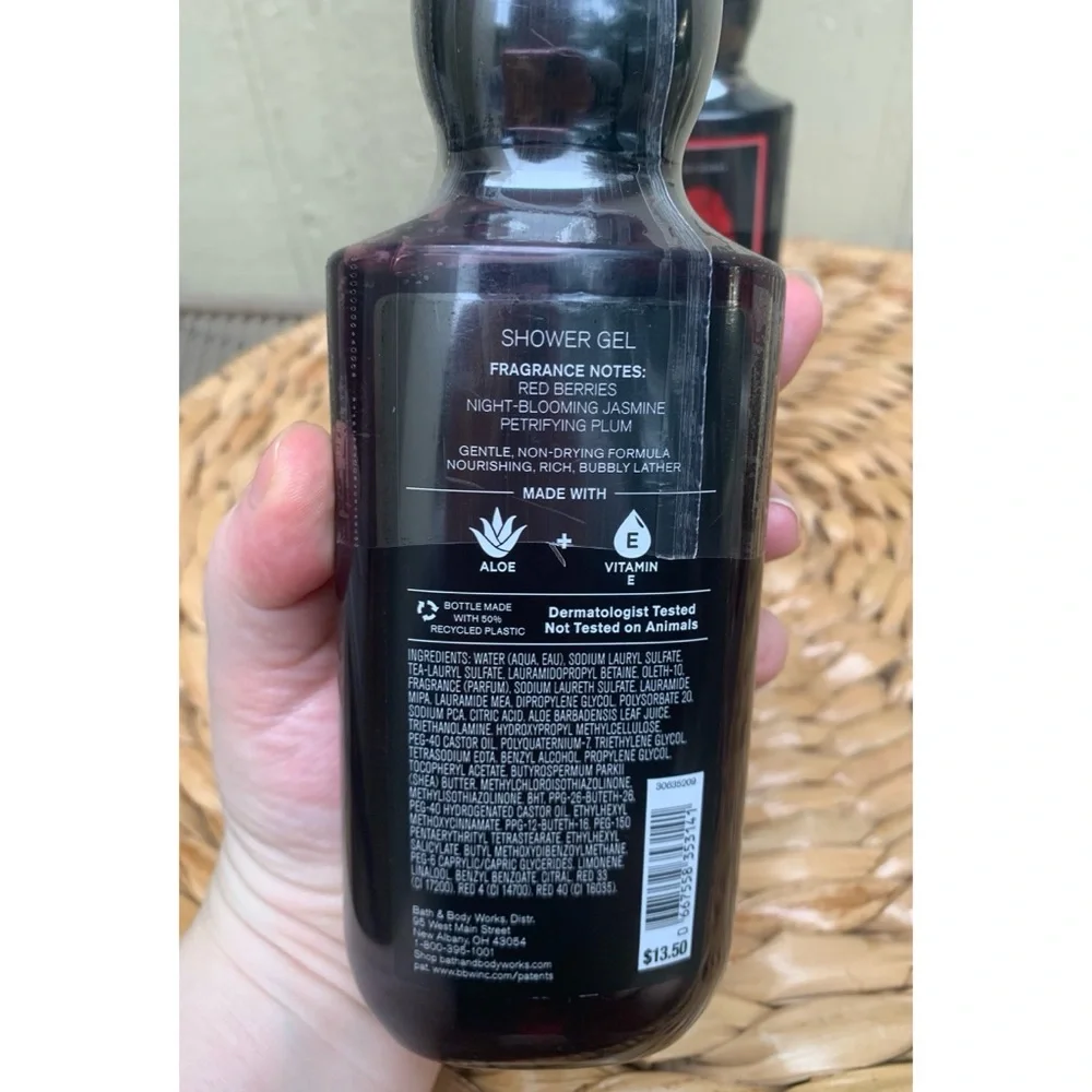 Bath & Body Works 3 Vampire Blood Shower Gels and 1 Glazed Pumpkin Hand Cream